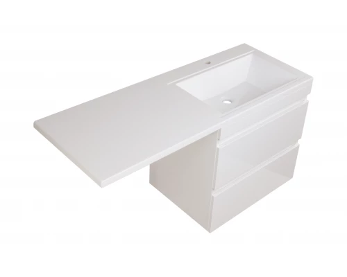 Тумба подвесная "Даллас 130", Люкс белая, PLUS, ЭМАЛЬ