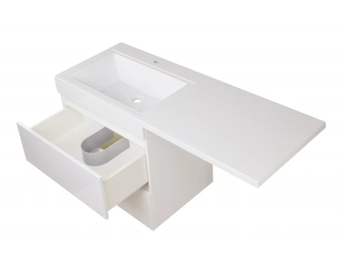 Тумба подвесная "Даллас 130", Люкс белая, PLUS, ЭМАЛЬ