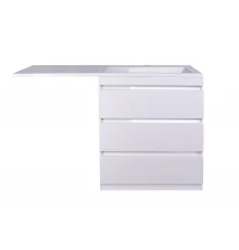 Тумба напольная "Даллас 140", 3 ящика, Люкс белая