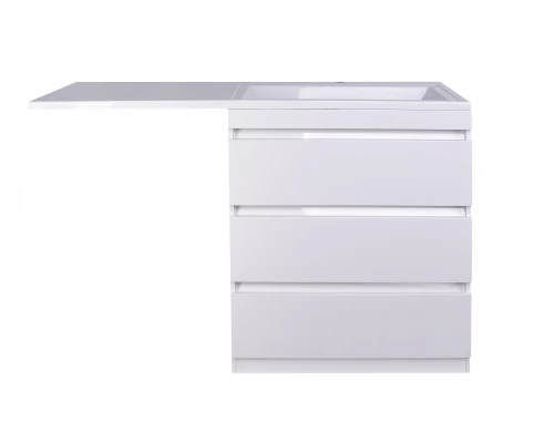Тумба напольная "Даллас 130", 3 ящ., Люкс белая, PLUS
