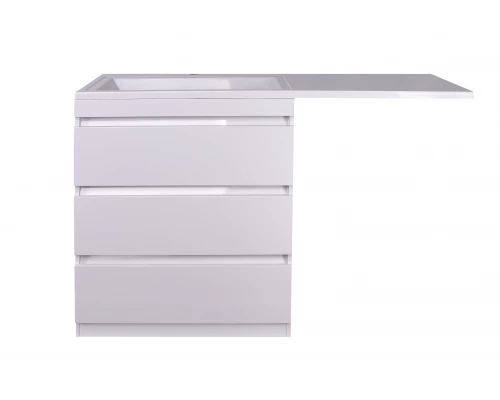 Тумба напольная "Даллас 130", 3 ящ., Люкс белая, PLUS