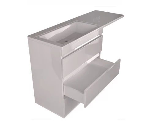 Тумба напольная "Даллас 130", 3 ящ., Люкс белая, PLUS