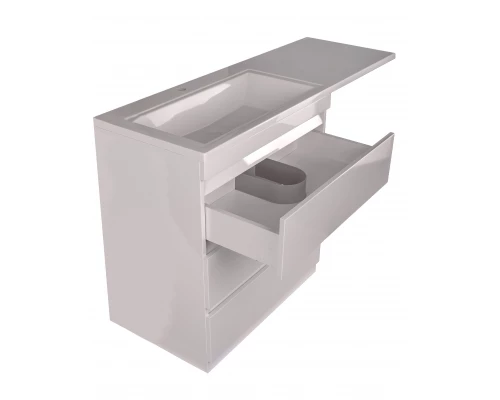 Тумба напольная "Даллас 140", 3 ящика, Люкс белая