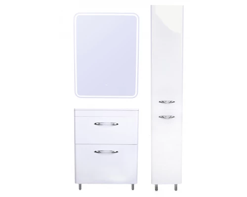 Тумба напольная "Каре 60" (2 ящ.) Люкс белая, PLUS