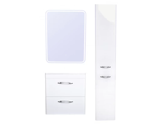 Тумба подвесная "Каре 60" (2 ящ.) Люкс белая, PLUS