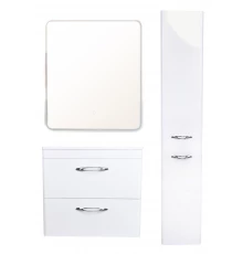 Тумба подвесная "Каре 70" (2 ящ.) Люкс белая, PLUS