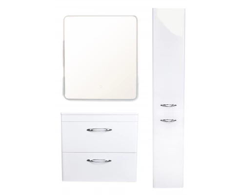 Тумба подвесная "Каре 70" (2 ящ.) Люкс белая, PLUS