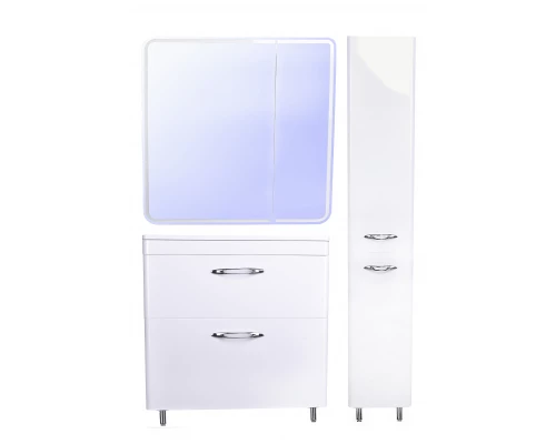 Тумба напольная "Каре 80" (2 ящ.) Люкс белая, PLUS