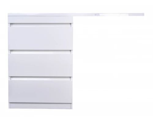 Тумба напольная "Даллас 120" (3 ящ.) Люкс белая, PLUS