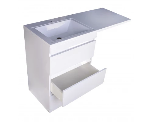 Тумба напольная "Даллас 120" (3 ящ.) Люкс белая, PLUS