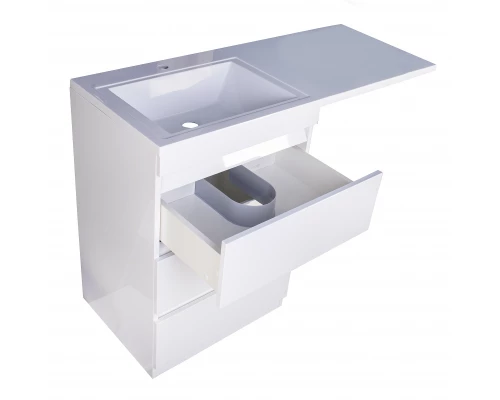 Тумба напольная "Даллас 120" (3 ящ.) Люкс белая, PLUS