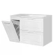 Тумба с раковиной универсальная "Альба" (2 ящ./корзина) Барселона 90 Правая, Люкс, белый, PLUS