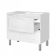 Тумба с раковиной универсальная "Альба" (2 ящ./корзина) Барселона 90 Правая, Люкс, белый, PLUS