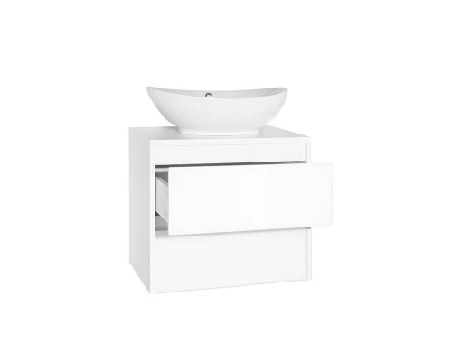 Тумба подвесная "Монако 60" (2 ящ.), Гамма 56, Осина бел /бел лакобель, PLUS