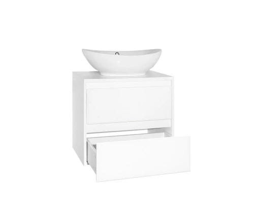 Тумба подвесная "Монако 60" (2 ящ.), Гамма 56, Осина бел /бел лакобель, PLUS