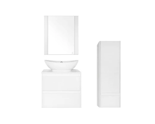 Тумба подвесная "Монако 60" (2 ящ.), Гамма 56, Осина бел /бел лакобель, PLUS