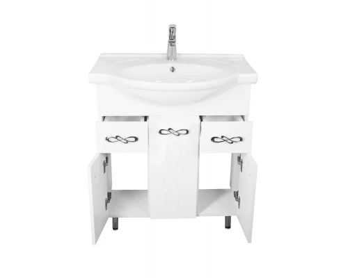 Тумба "Венеция 75" (2 ящ.) с раковиной Байкал 75