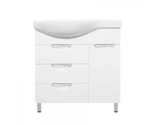 Тумба "Жасмин 82" (3 ящ.) с корзиной, Коралл 82, правая