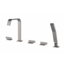 Встраиваемый смеситель на борт ванны 5 отверстий Ganzer GZ01133-Q графит