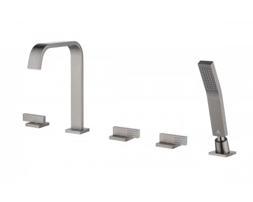 Встраиваемый смеситель на борт ванны 5 отверстий Ganzer GZ01133-Q графит