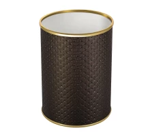 Ведро для мусора 3л открытое Geralis M-PCG-B PUNTO шоколад, кант золото