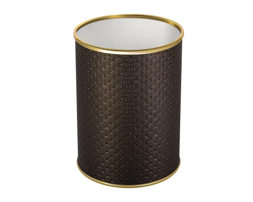 Ведро для мусора 3л открытое Geralis M-PCG-B PUNTO шоколад, кант золото