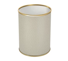 Ведро для мусора 3л открытое Geralis M-RWG-B Ромб белое, кант золото