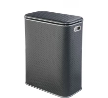 Корзина для белья Geralis PBH-Bb PUNTO черная,черный каркас. кант хром, стандартная