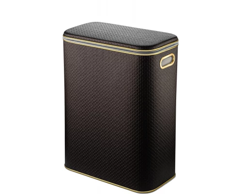 Корзина для белья Geralis PCG-B PUNTO шоколад, кант золото, стандартная