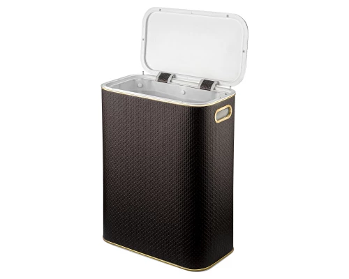 Корзина для белья Geralis PCG-B PUNTO шоколад, кант золото, стандартная