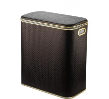 Корзина для белья Geralis PCG-M PUNTO шоколад, кант золото, малая