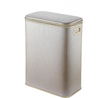 Корзина для белья Geralis PLG-B PUNTO бежевая, кант золото, стандартная