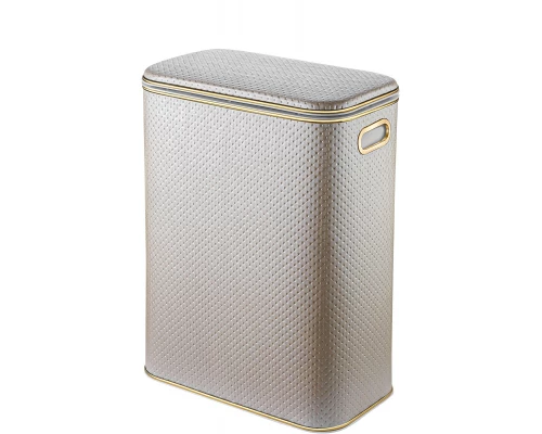 Корзина для белья Geralis PLG-B PUNTO бежевая, кант золото, стандартная