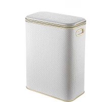 Корзина для белья Geralis PWG-B PUNTO белая, кант золото, стандартная