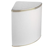 Корзина для белья угловая Geralis PWG-U PUNTO белая, кант золото