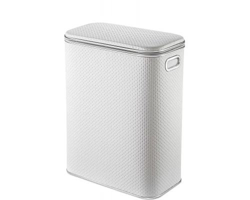 Корзина для белья Geralis PWH-B PUNTO белая, кант хром, стандартная