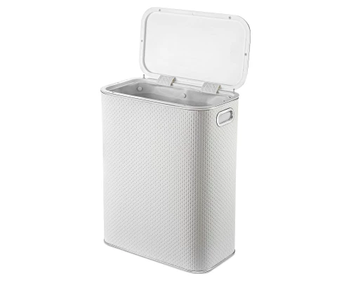 Корзина для белья Geralis PWH-B PUNTO белая, кант хром, стандартная