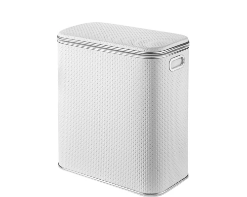 Корзина для белья Geralis PWH-M PUNTO белая, кант хром, малая