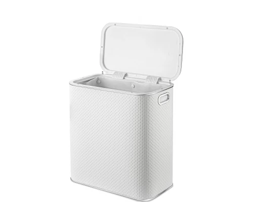 Корзина для белья Geralis PWH-M PUNTO белая, кант хром, малая