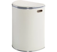 Корзина для белья Geralis PWH-O PUNTO белая, кант хром, полукруглая