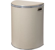 Корзина для белья Geralis RWH-O Ромб белая, кант хром, полукруглая