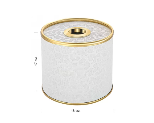 Салфетница Geralis S-FWG FLOWER белая, кант золото