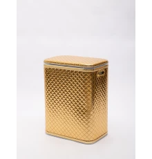 Корзина для белья Geralis SGG-B Ромб стежка, кант золото, стандартная