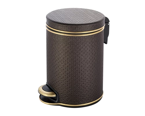 Ведро для мусора 5л Geralis V-PCG-B PUNTO шоколад, кант золото