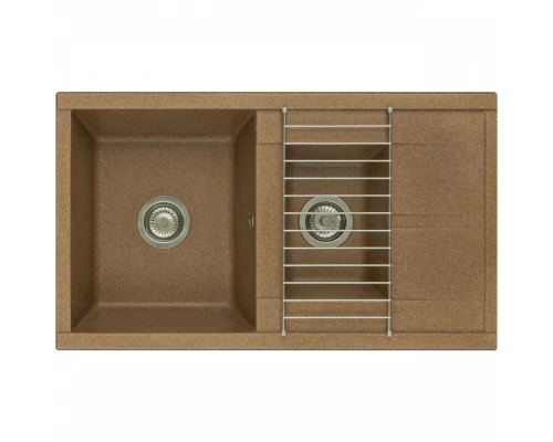 Мойка для кухни  Делия 87 870x510x218 мм, прямоуг. с крылом и доп. чашей, терракот