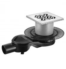 Трап водосток PLATZ Antik 150х150, матовый хром, S-сифон D50 H60 боковой, BERGES