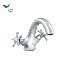 ГОРОД Смеситель для умывальника с литым изливом, двуручный, СЛАВЕН, И10