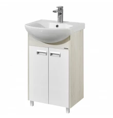 Тумба БЕККА 50, белая, дуб сомерсет (под раковину СМАЙЛ 50)