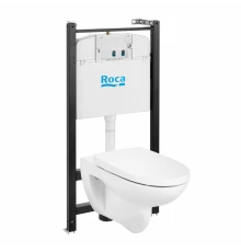 DEBBA ROUND Комплект 3 в 1 (инсталляции+подв. унитаз Rimless+сиденье SUPRALIT). ROCA