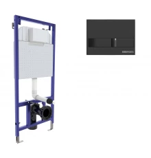 Инсталляция  для скрытого монтажа NOVUM L6 с кнопкой черный глянец, BERGES